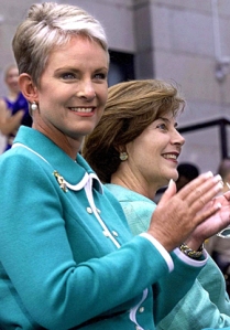 Laura Bush & Cindy McCain in blue