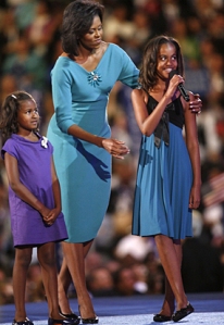 Obama women in blue at 2008 DNC