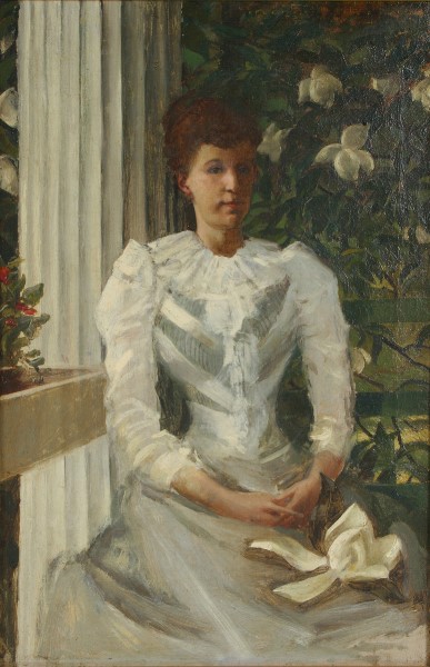 "Portrait of a Victorian Woman in White" by William de Leftwich Dodge, 1891