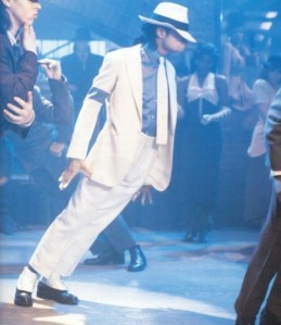 michale jackson smooth criminal lean in white suit with spats and fedora